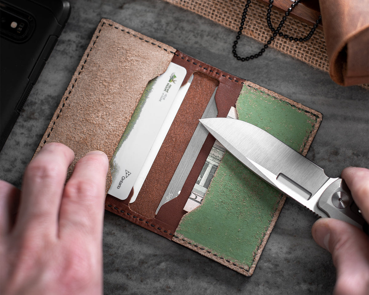 Strop Wallet Photo while being used