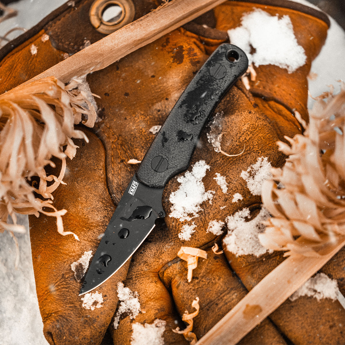 Little Lulu Fixed Blade Knife - Black Cerakote MagnaCut - Black Micarta