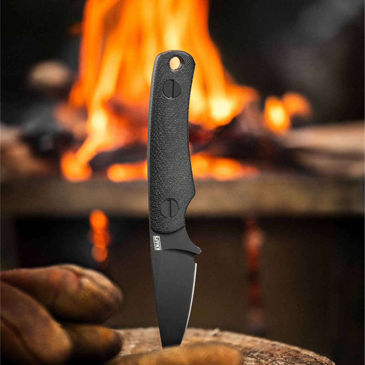 Little Lulu Fixed Blade Knife - Black Cerakote MagnaCut - Black Micarta