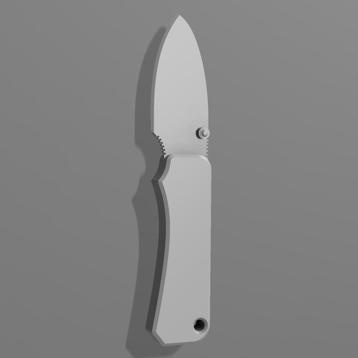 Baby Banter Pocket Knife Silhouette 3D print download, gray CAD rendering
