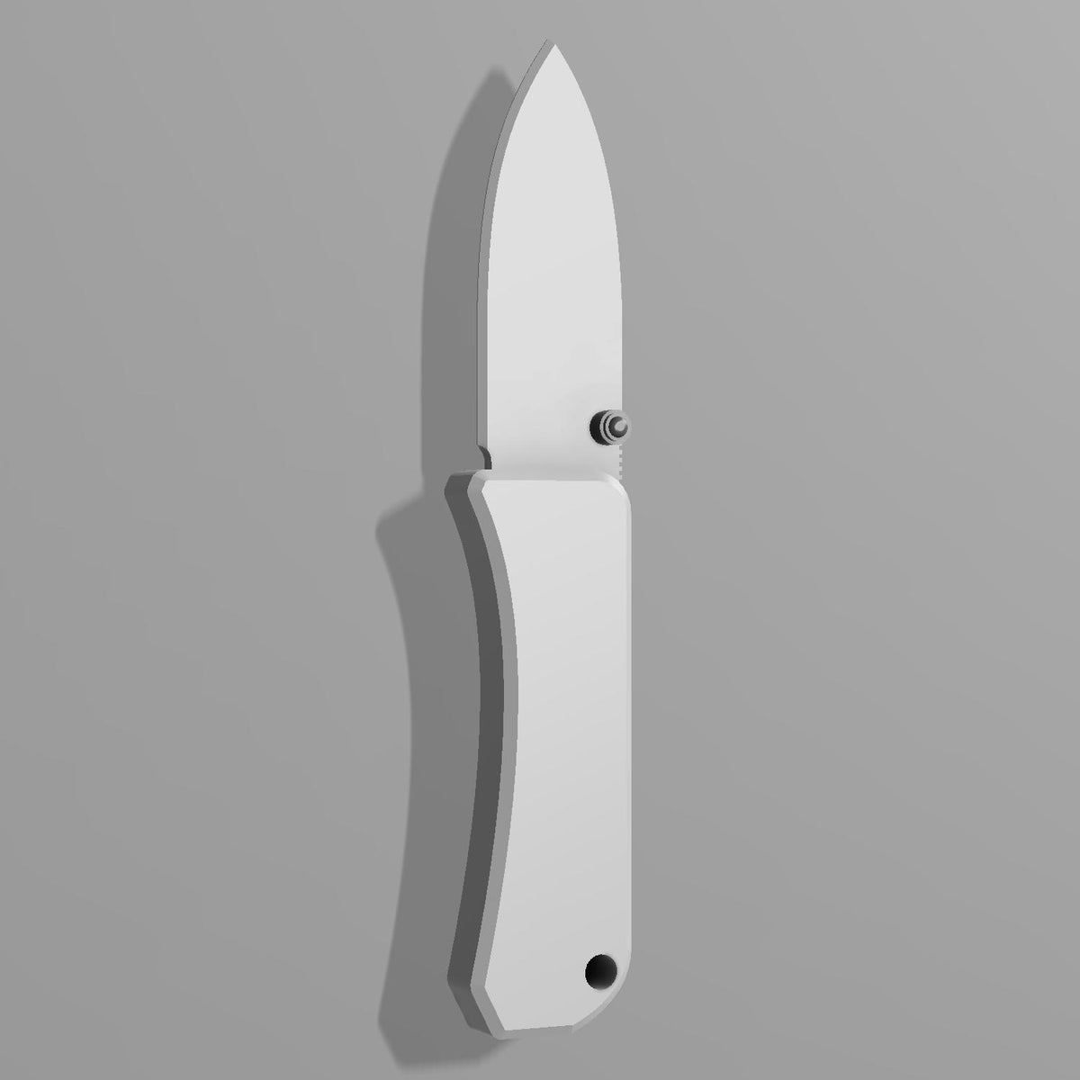 Banter Pocket Knife Silhouette 3D print download, gray CAD rendering