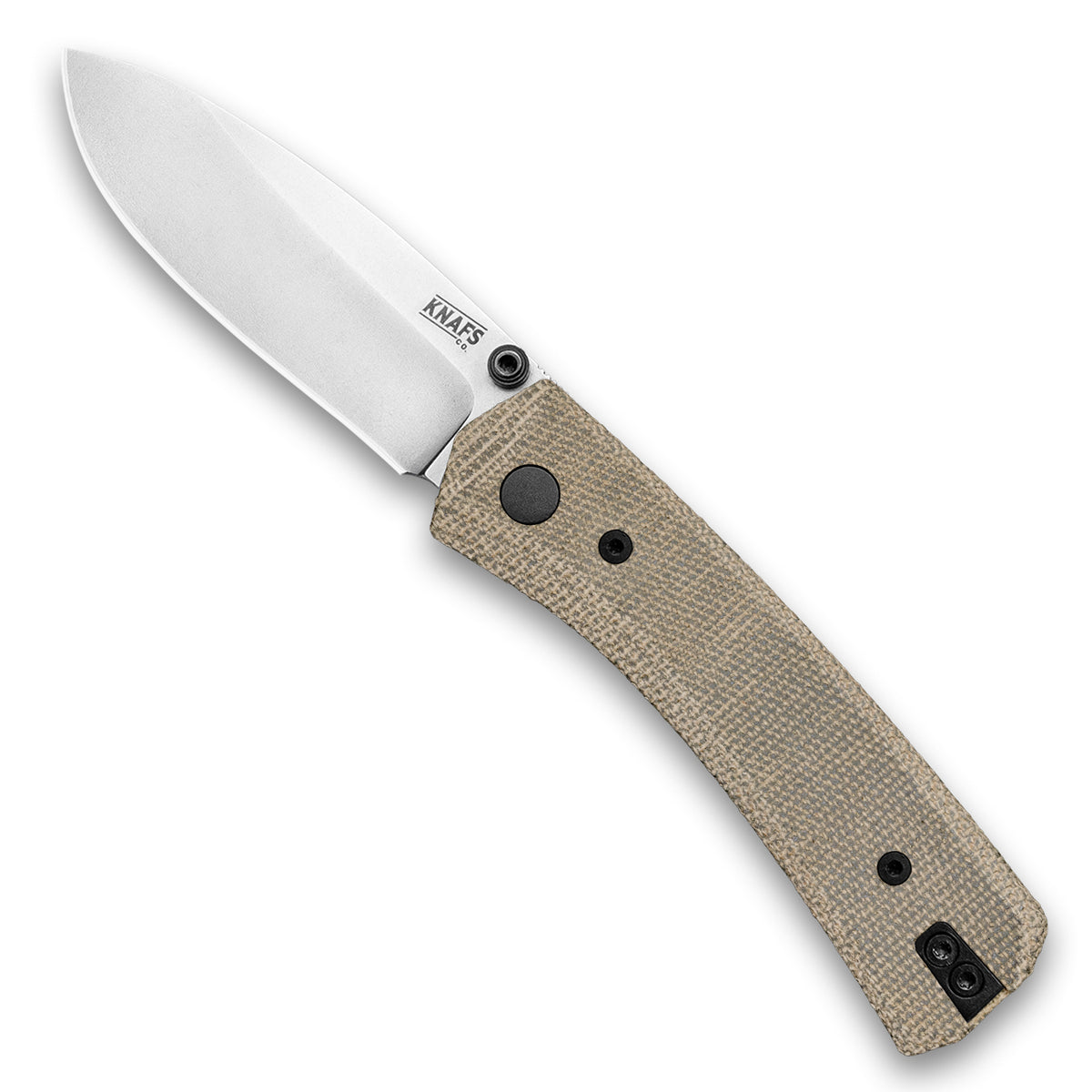 Micarta Moonlight - Lander 1 Scales - Flytanium on knife open front