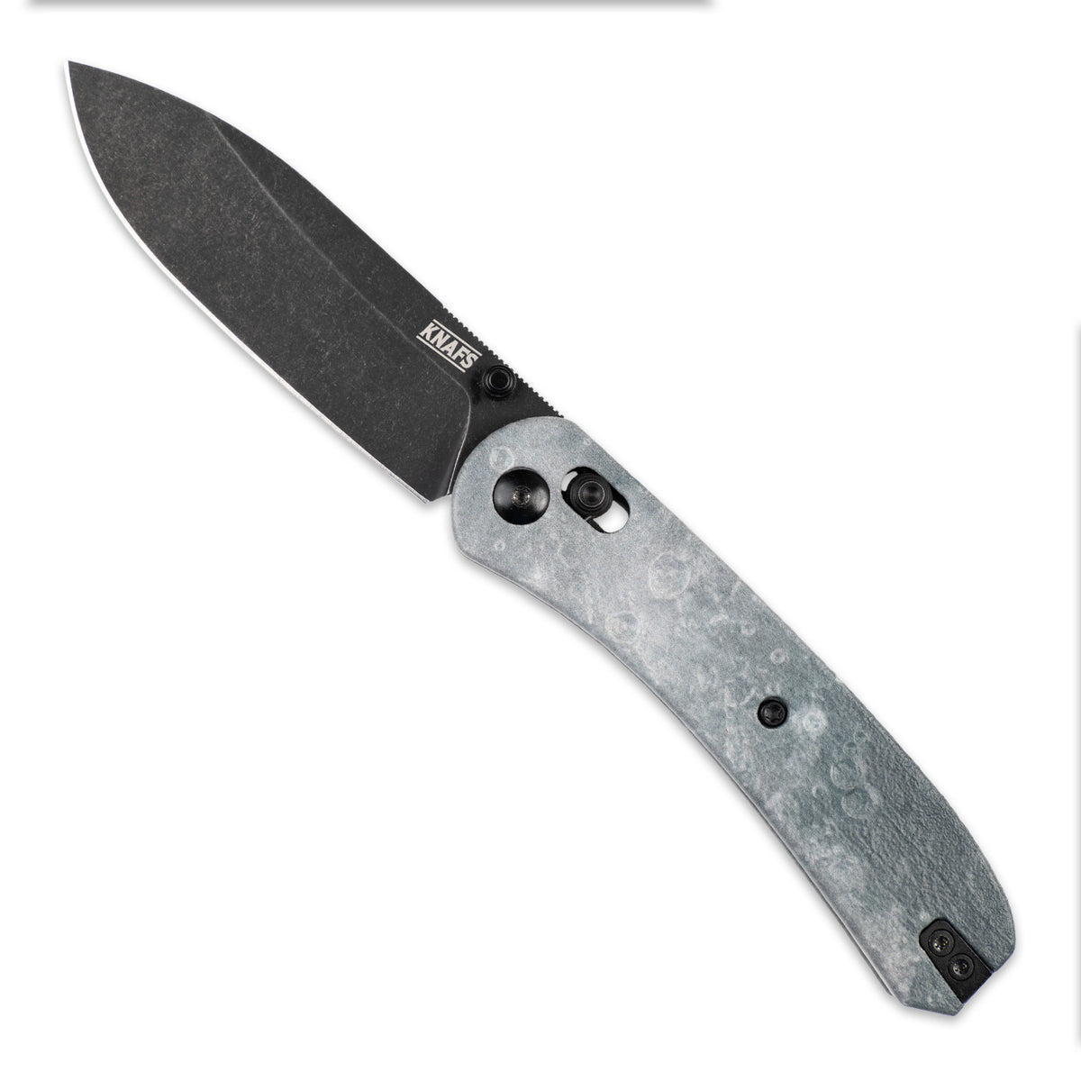 Knafs Lander 2 Knife Scales - Chroma Scales - Lunar Surface - Scales On Knife - Open Front