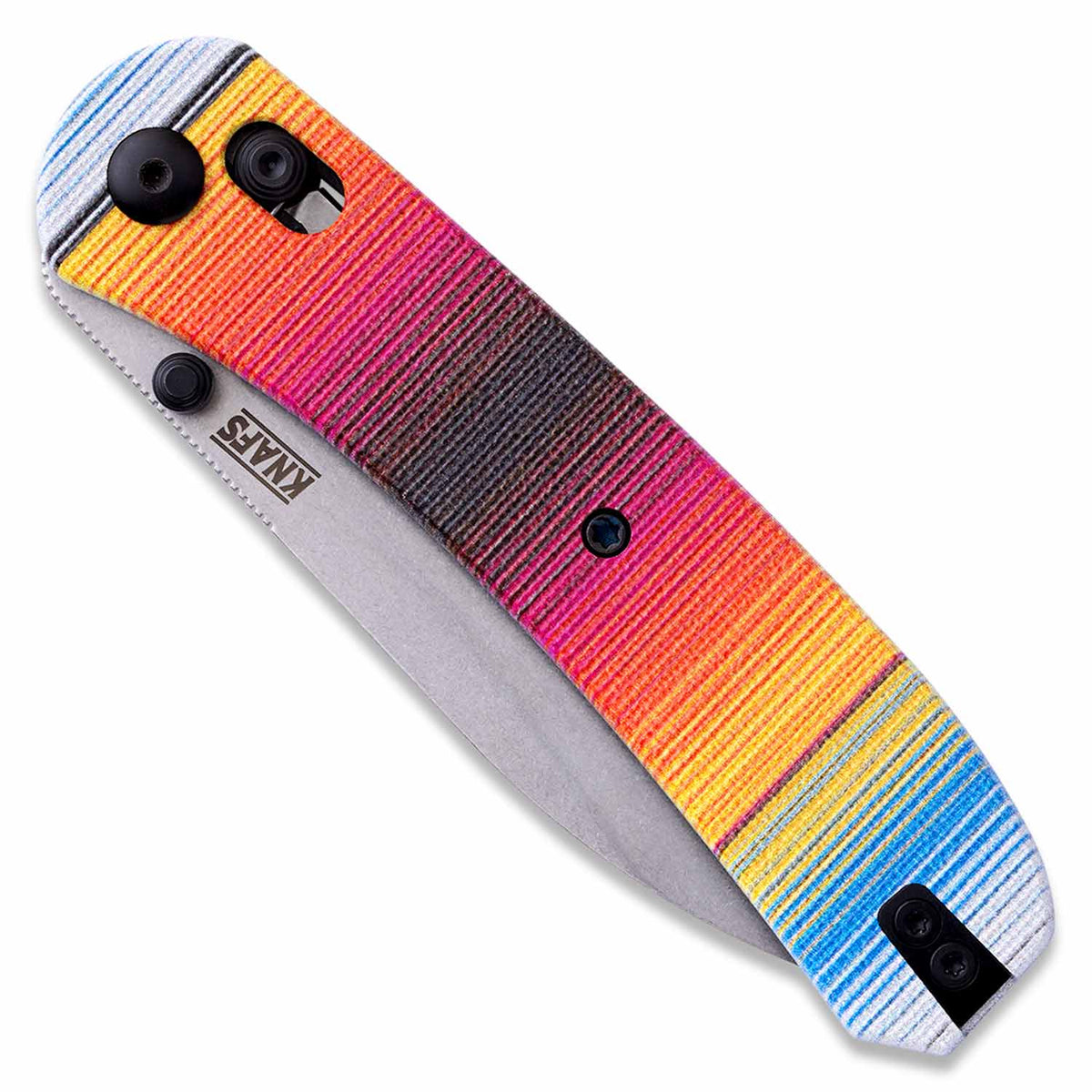 Lander 2 Knife Scales - Mexican Blanket G10 on knife closed frontside