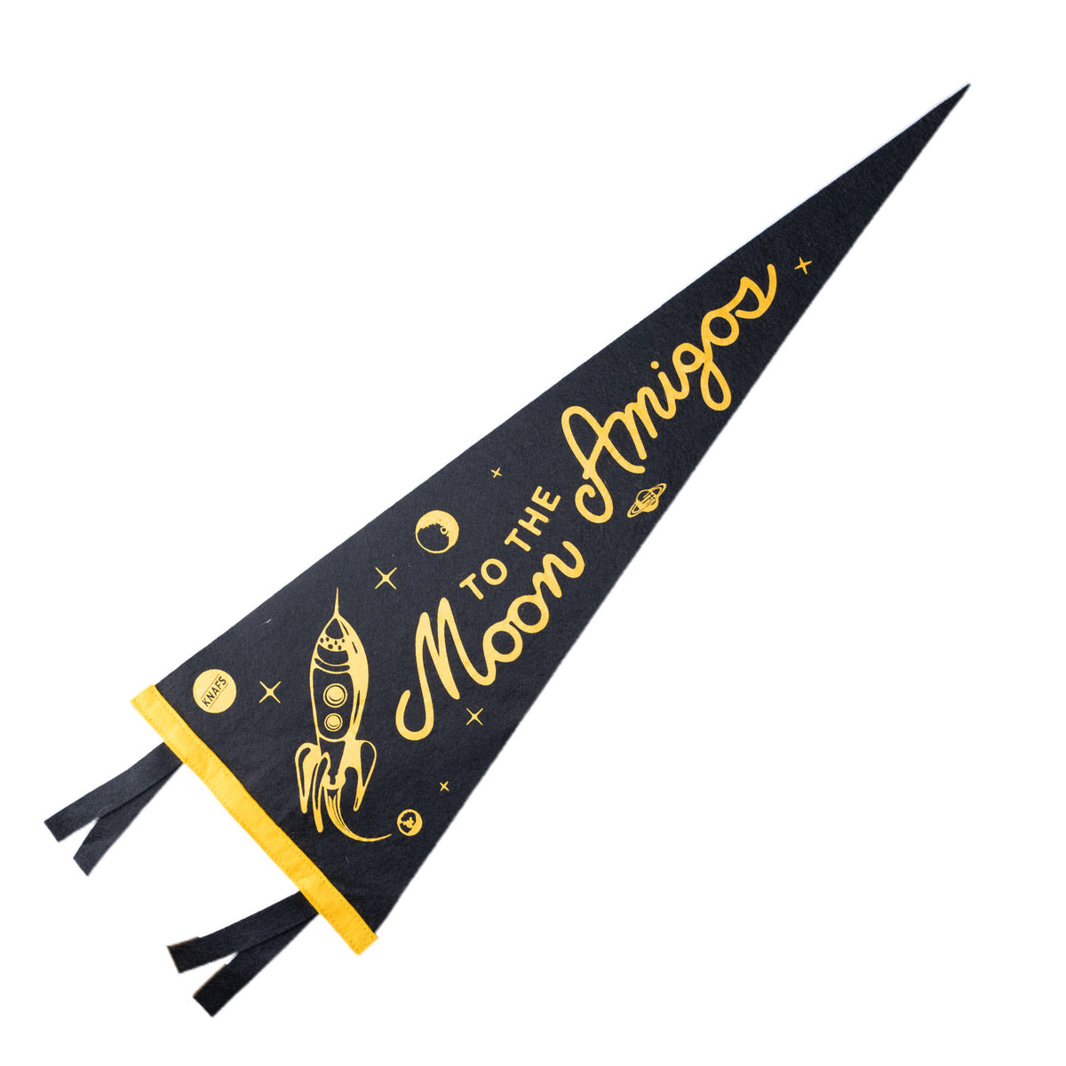 Oxford Pennant Flag - To The Moon, Amigos! flag front