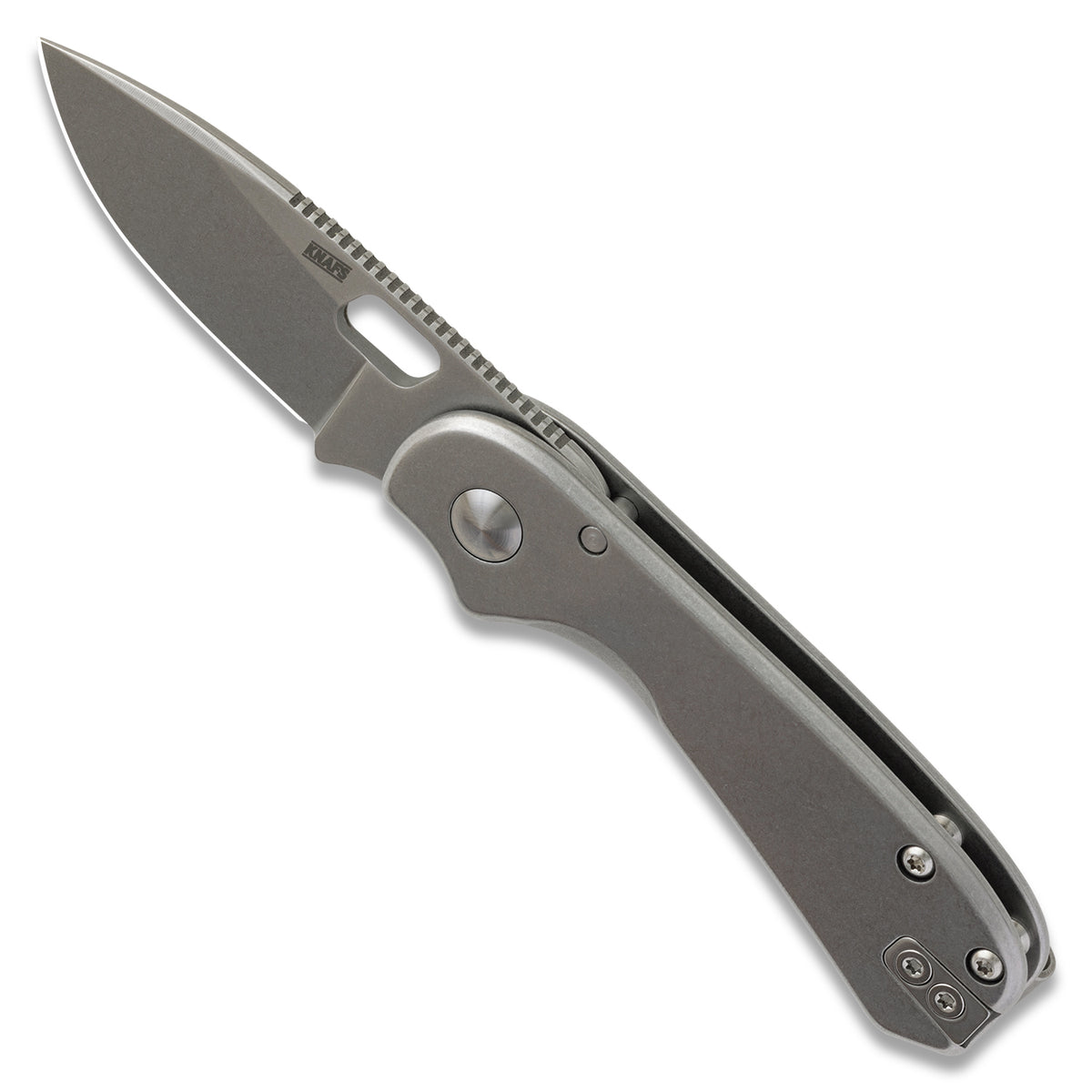 KNAFS-00396
Lander 5 Folding knife with a metallic finish on a white background
