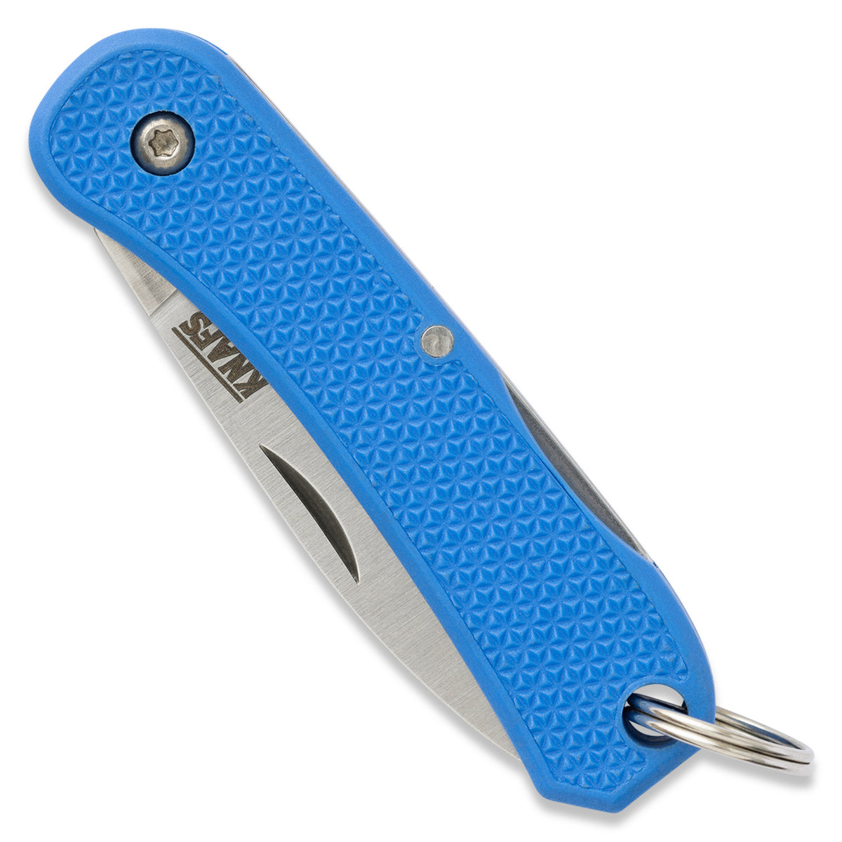 KNAFS-00424 Knafs Lander 6 Key chain knife Blue front closed
