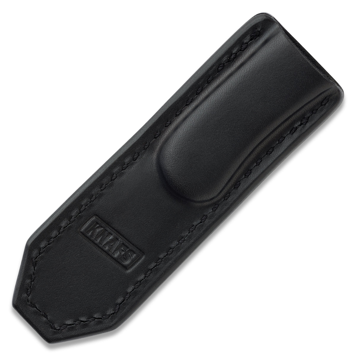 Lander 4 in-pocket black leather sheath, front view