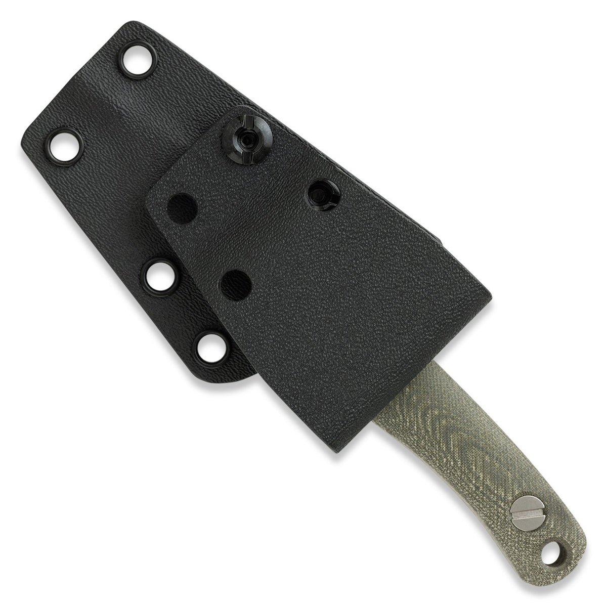 KNAFS-00596 Little-Lulu Stonewash MagnaCut Green Micarta back with sheath