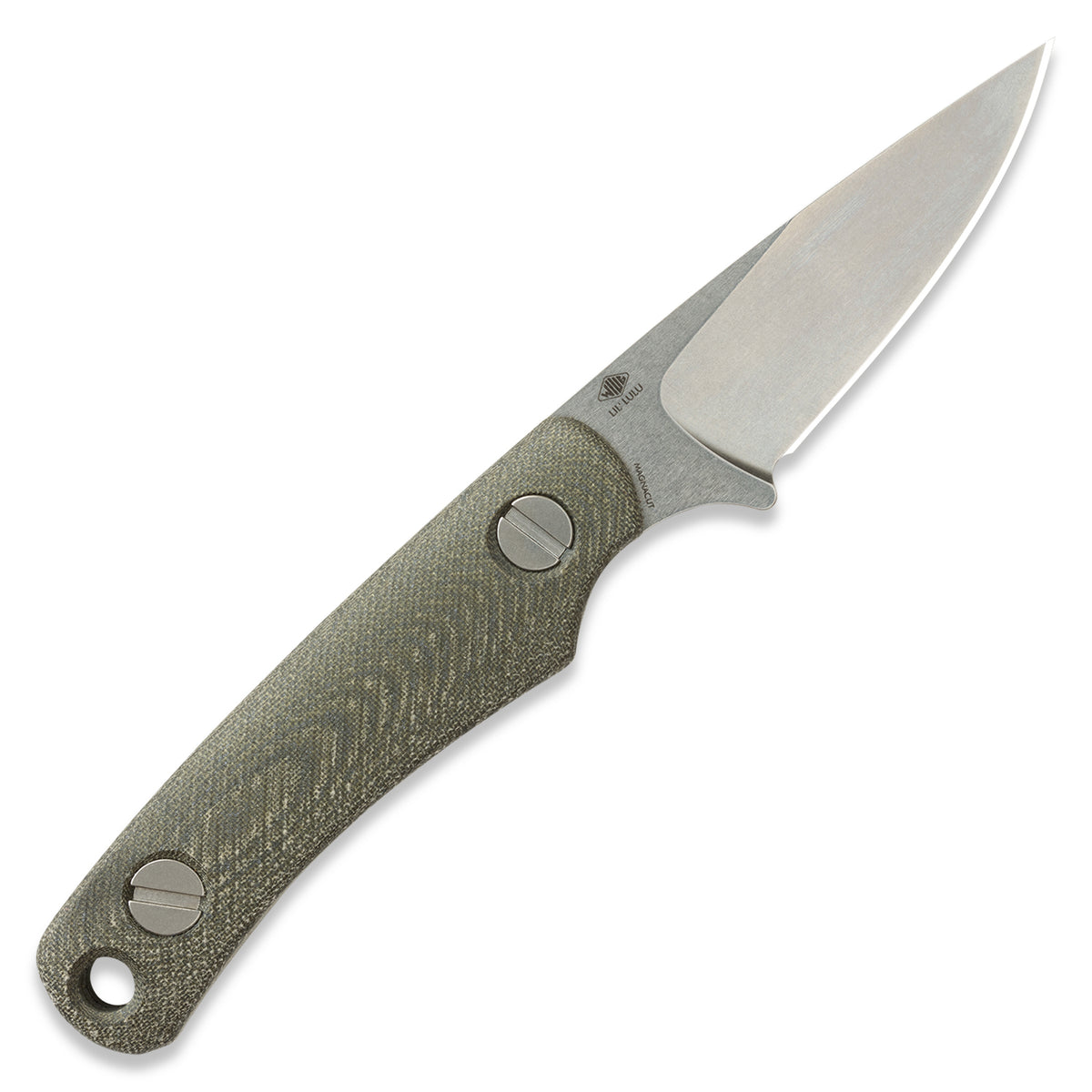 KNAFS-00596 Little-Lulu Stonewash MagnaCut Green Micarta back