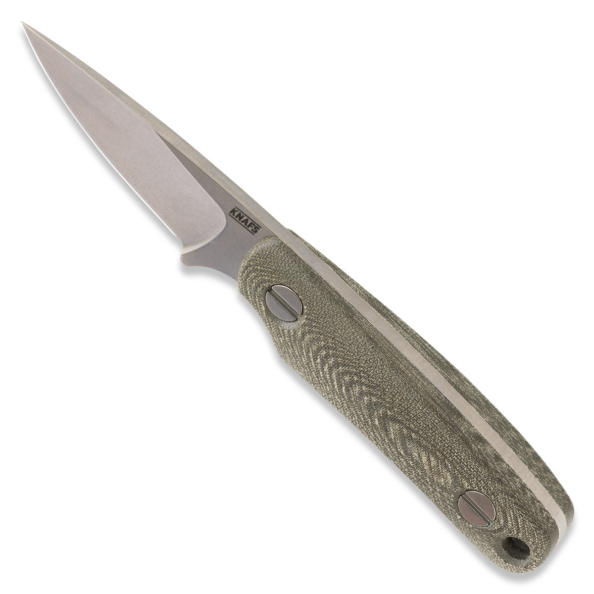 KNAFS-00596 Little-Lulu Stonewash MagnaCut Green Micarta spine