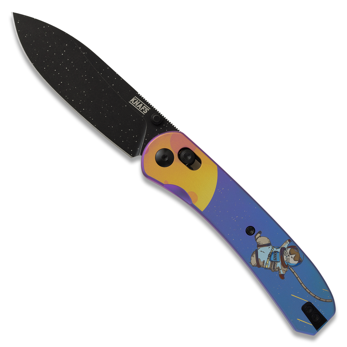 Lander 2 pocket knife, Gary Ti black S35VN edition, closed, back angled view