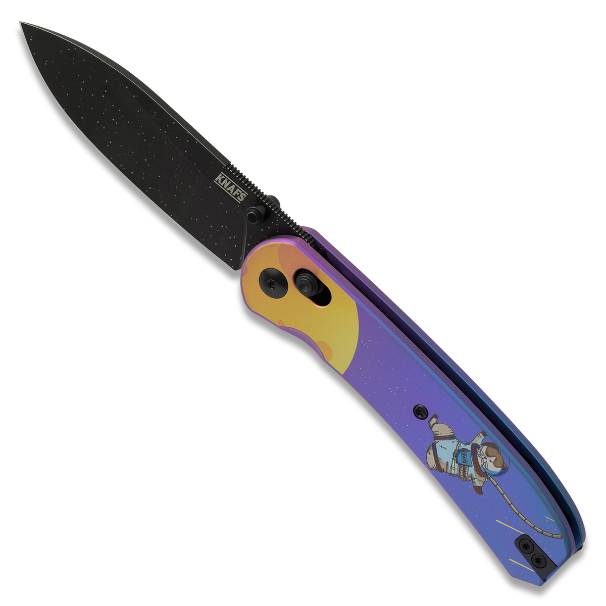 Lander 2 pocket knife, Gary Ti black S35VN edition, closed, angled view