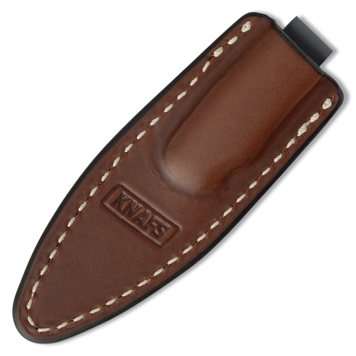 Little Lulu brown leather in-pocket sheath, front view