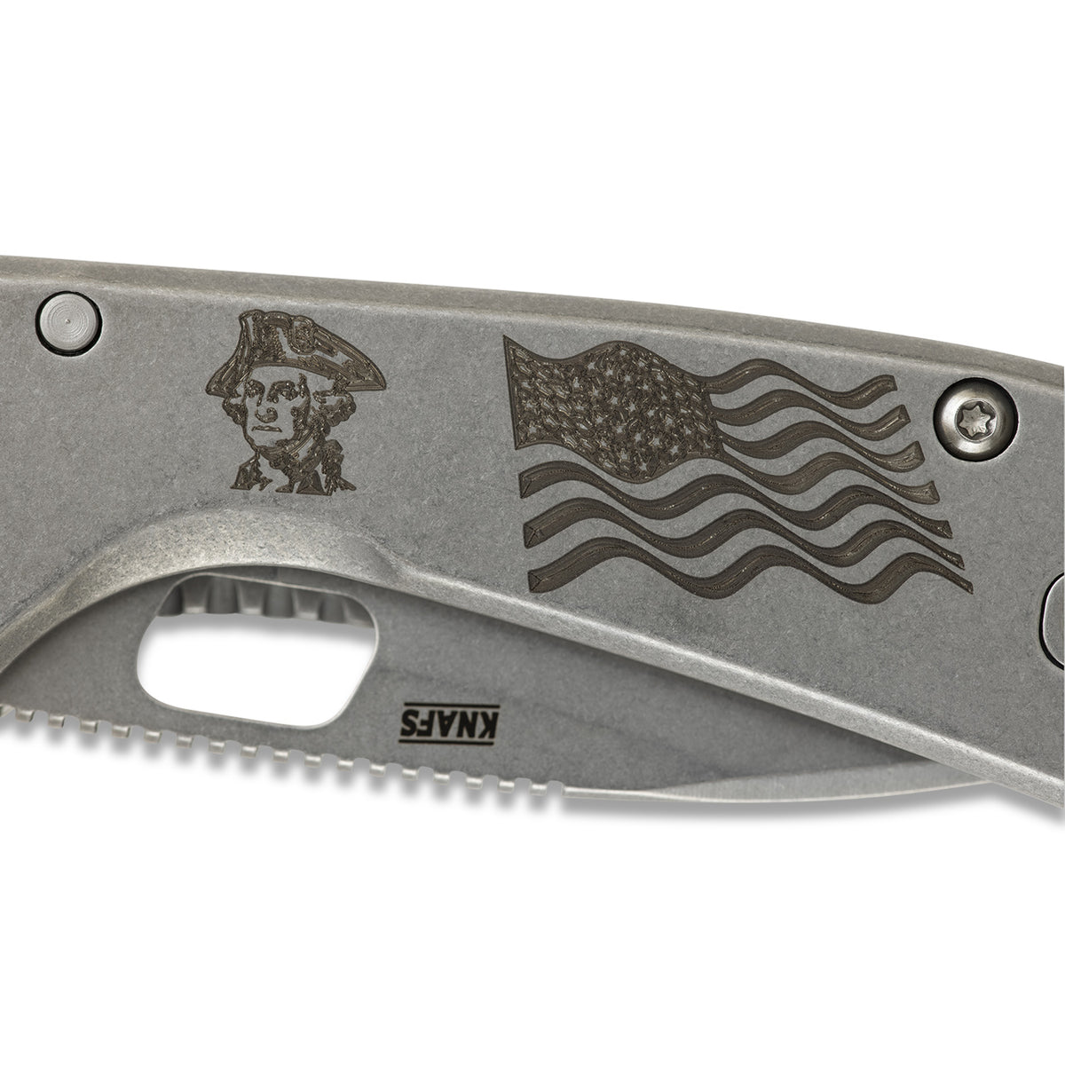 Lander 5 pocket knife, OG Washington edition, closed, top angle view