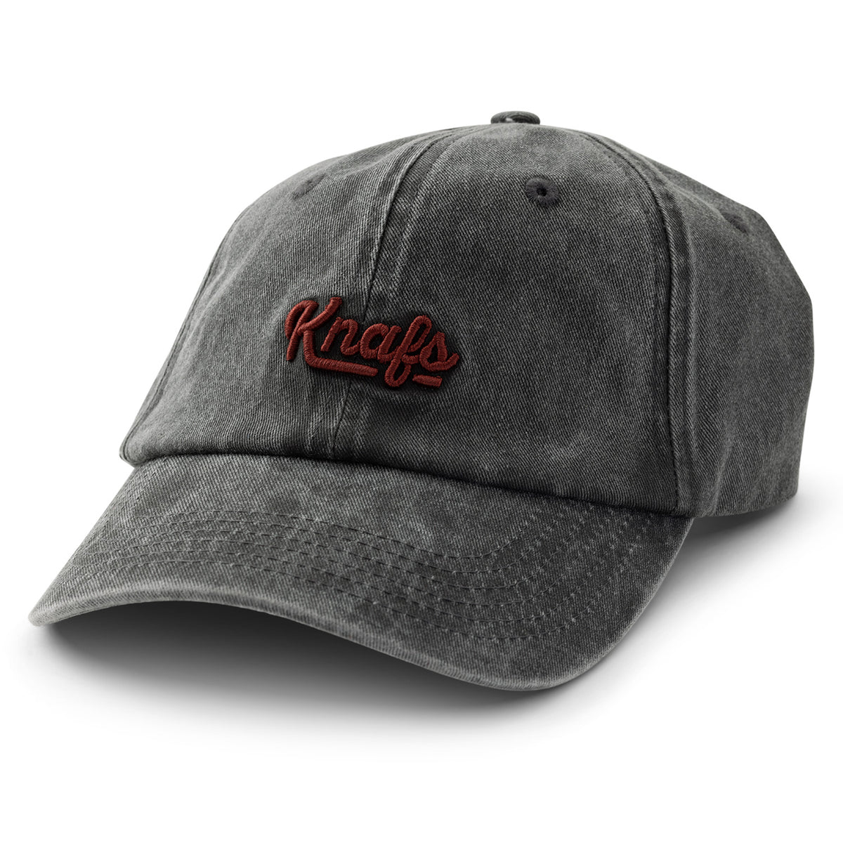 Knafs Dad Hat, black canvas embroidered, angled front view