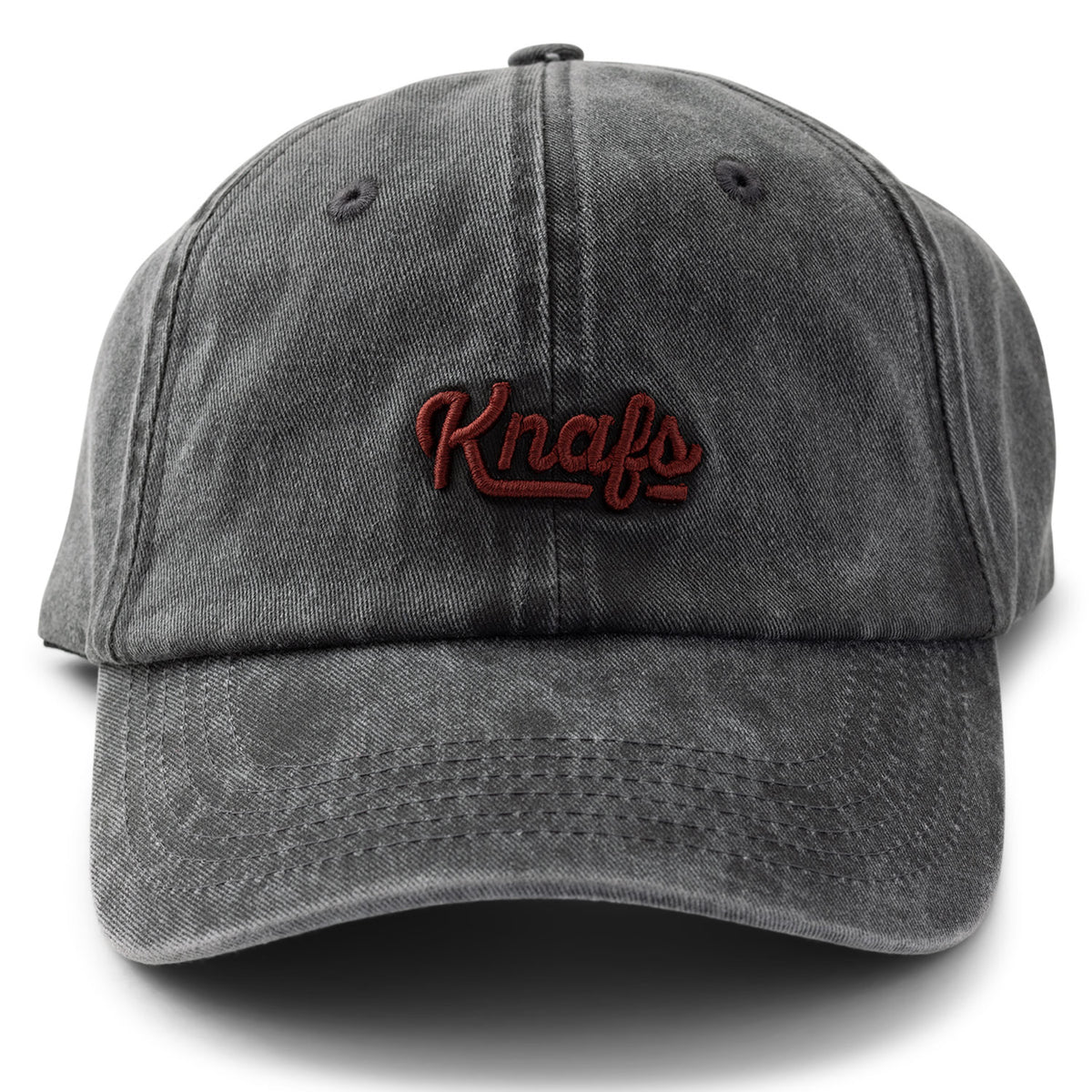 Knafs Dad Hat, black canvas embroidered, front view