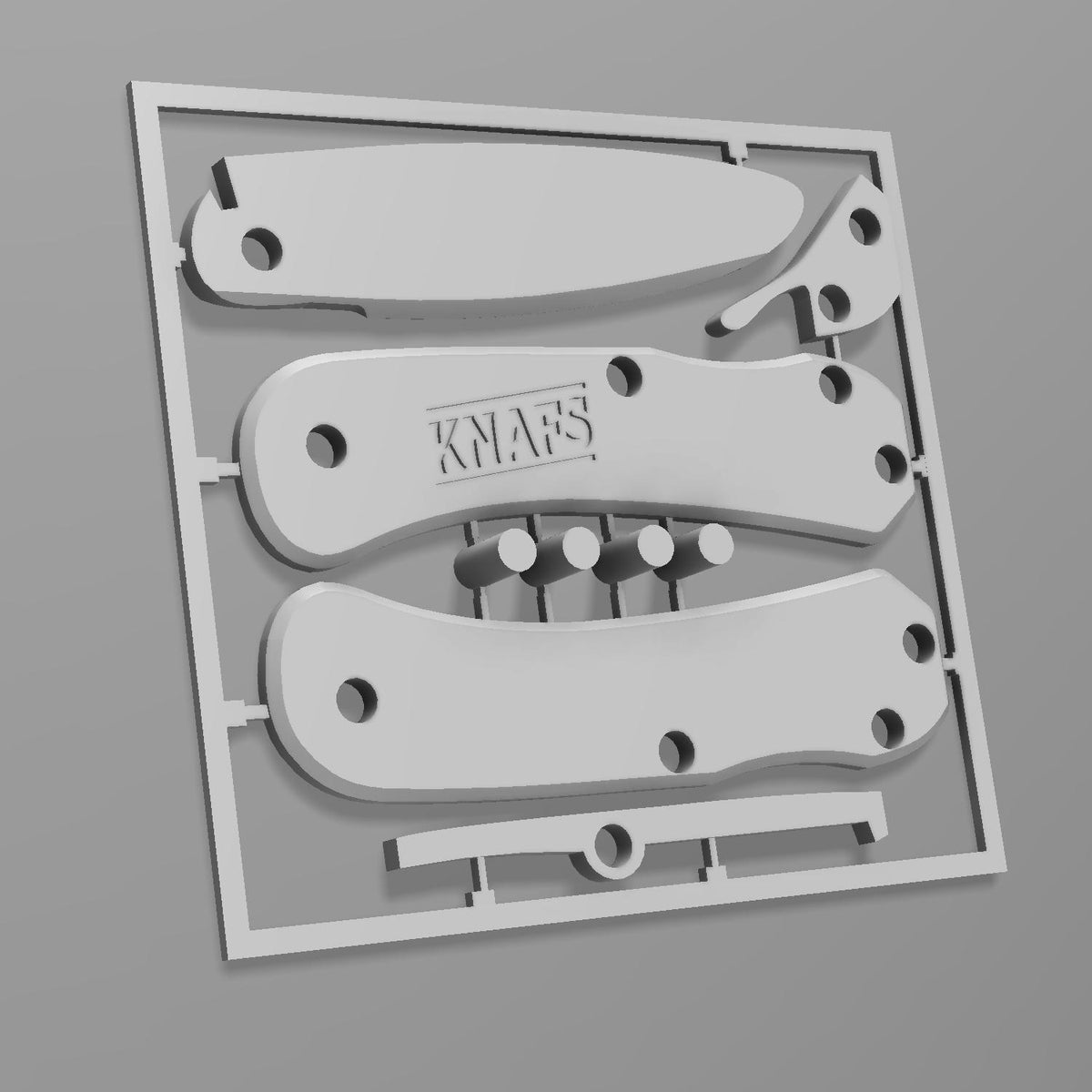 Niños Knife Kit 3D print download, assembly diagram showing the kit pieces