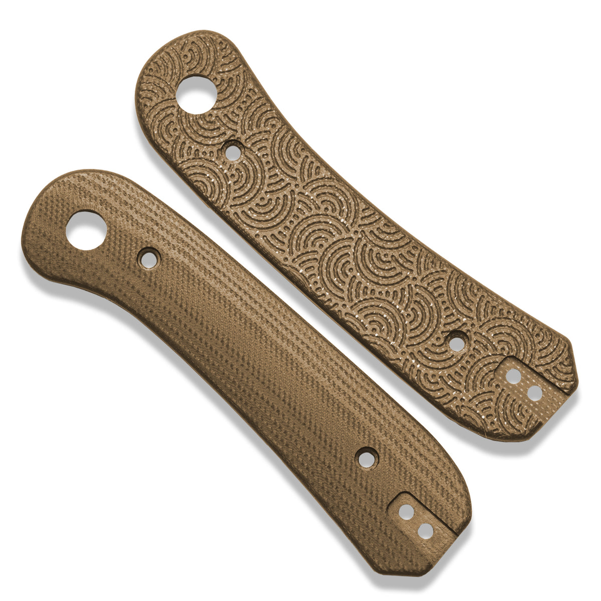 Knafs x Urban EDC Lander Seigaiha Tan scale pair with wave pattern texture