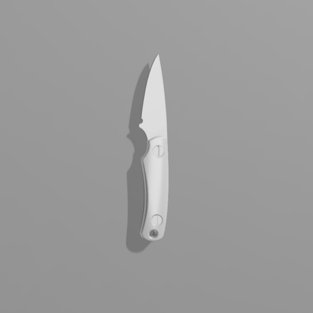 Rendering of 3D model of Little Lulu fixed blade knife.
