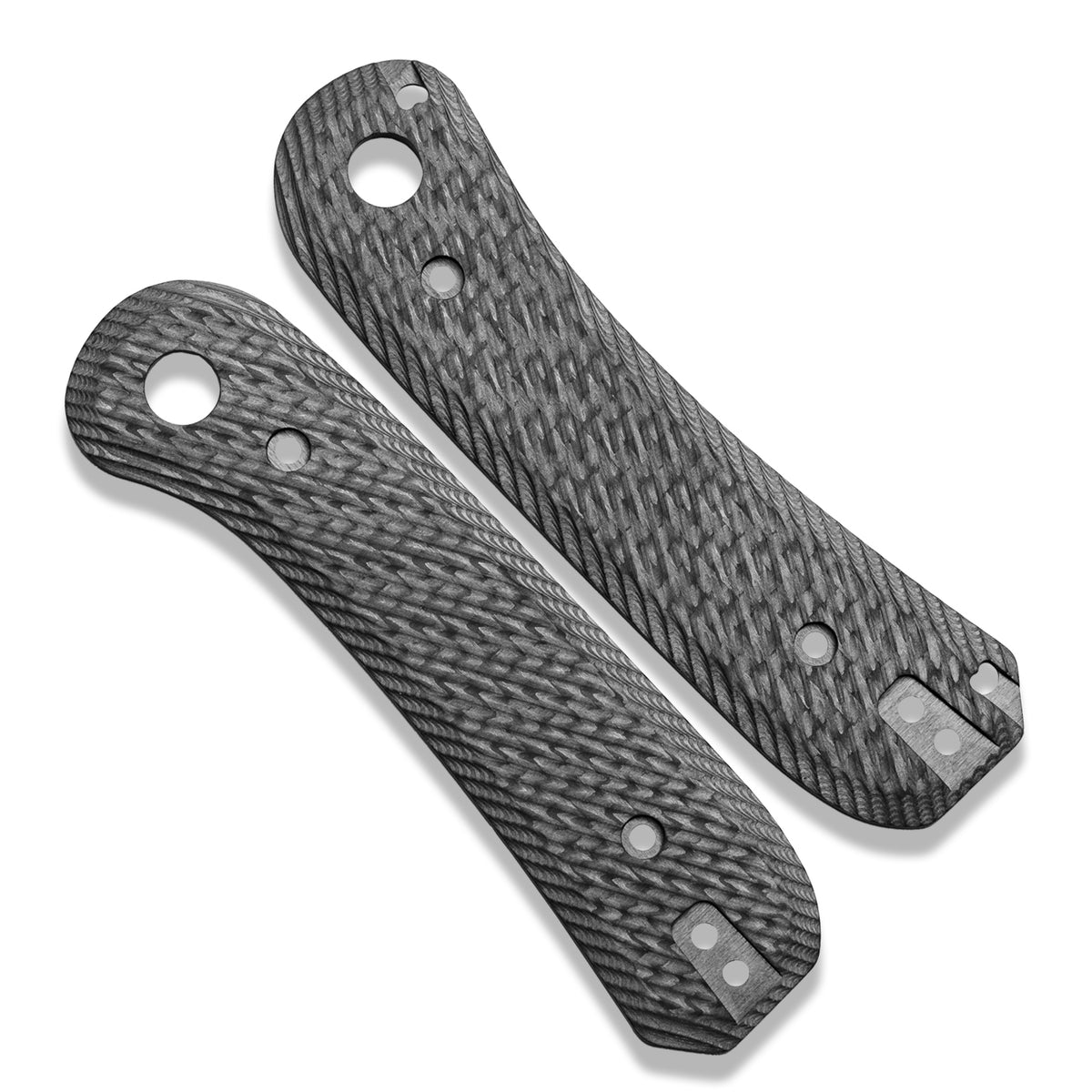 Lander 1 Knife Scales in Bias Carbon Fiber, scale pair flat lay