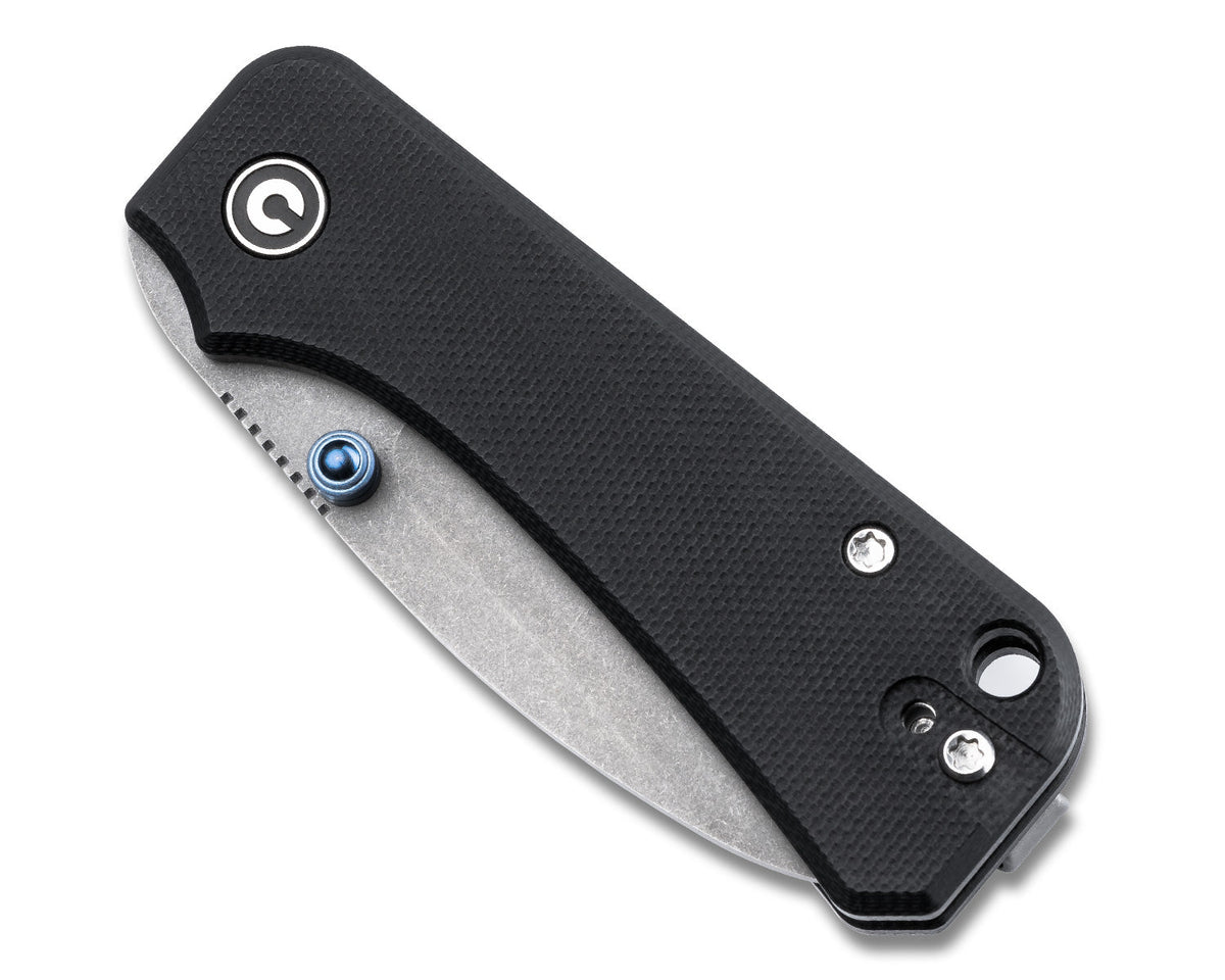Baby Banter Pocket Knife - Purple G10 - Black Stonewash Nitro V - Closed front