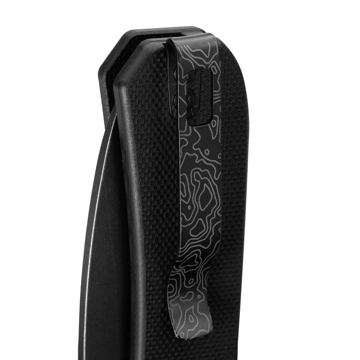 Engraved topographic on knife - knife not included.