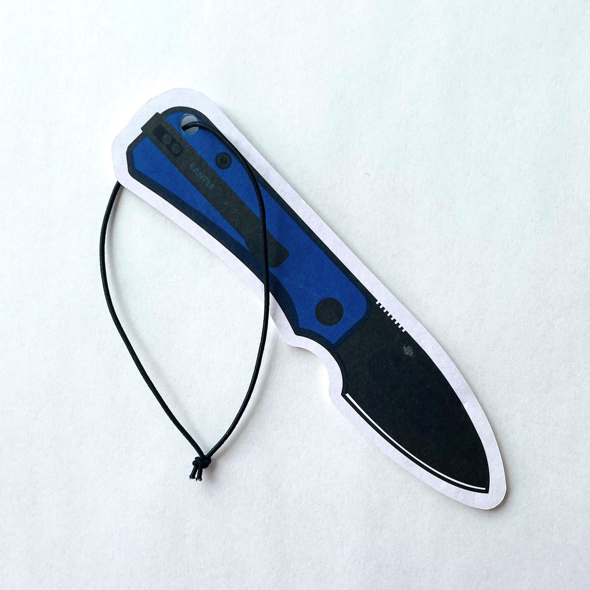CIVIVI Knife Air Freshener silhouette shown open, hanging by its cord against a white background