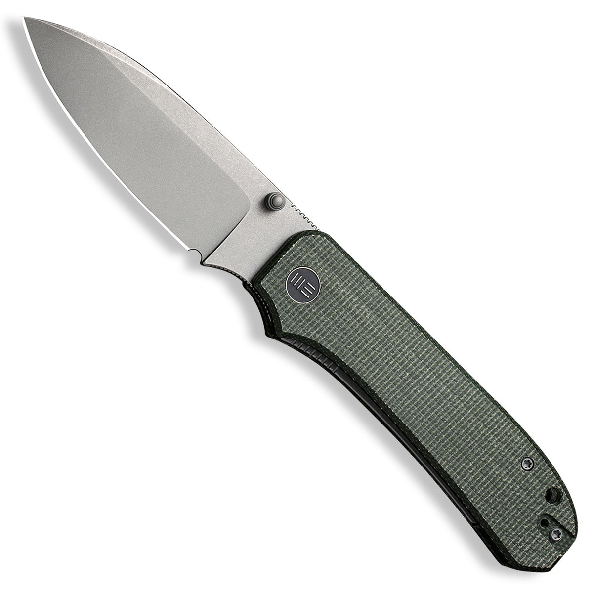 Big Banter Pocket Knife - Green Micarta - 20 CV - Open Front