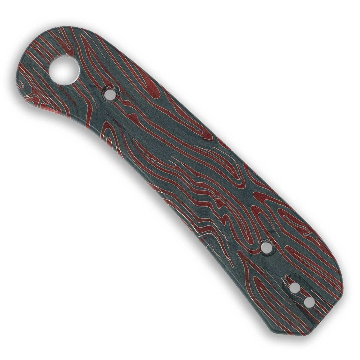 Lander 1 Knife Scales in Copper Line Red G10, dark red textured scale