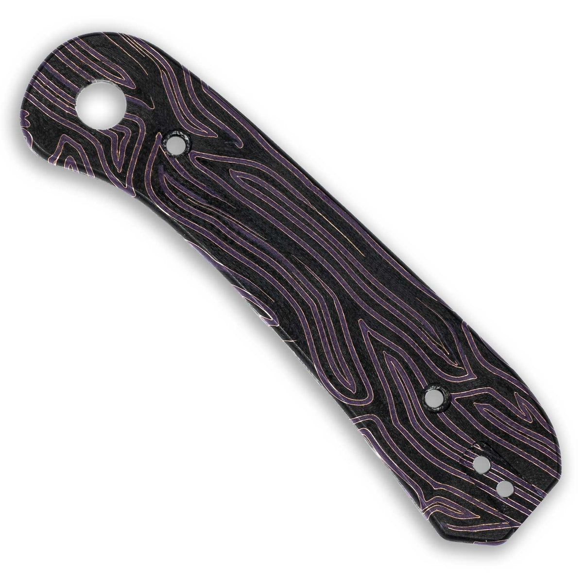 Lander 1 Knife Scales in Copper Line Purple G10, dark purple textured scale