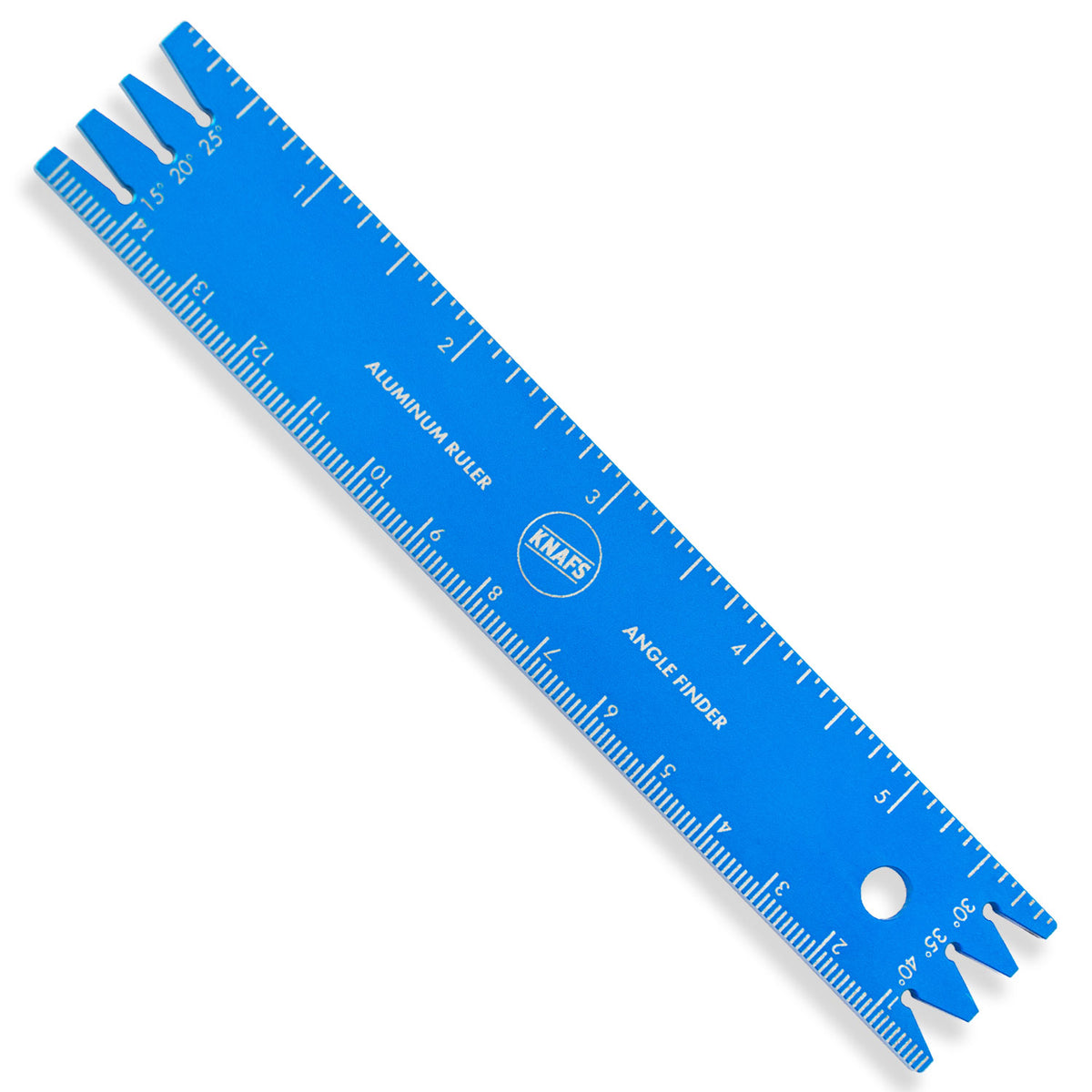 Aluminum Ruler + Knife Angle Finder - Up Close Front view