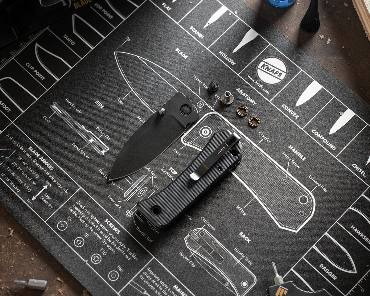 Knife Mouse Pad - Oversized Shop Mat 14 x 10" knife maintenance disassembly of knife