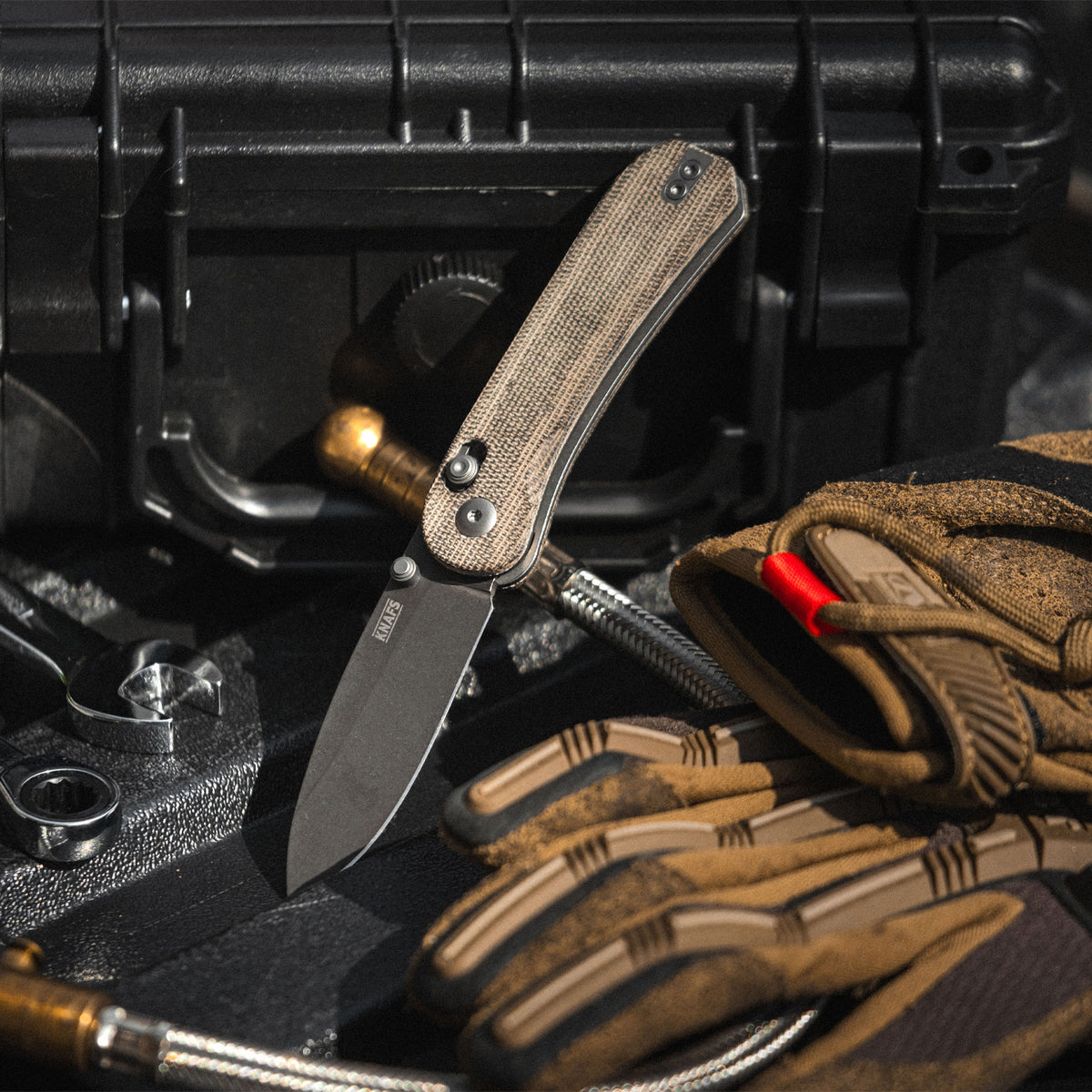 KNAFS-00397 Lander 3 Pocket Knife Moondust Micarta