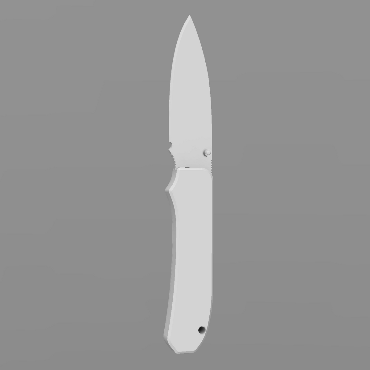 Big Banter Pocket Knife Silhouette 3D print download, gray CAD rendering