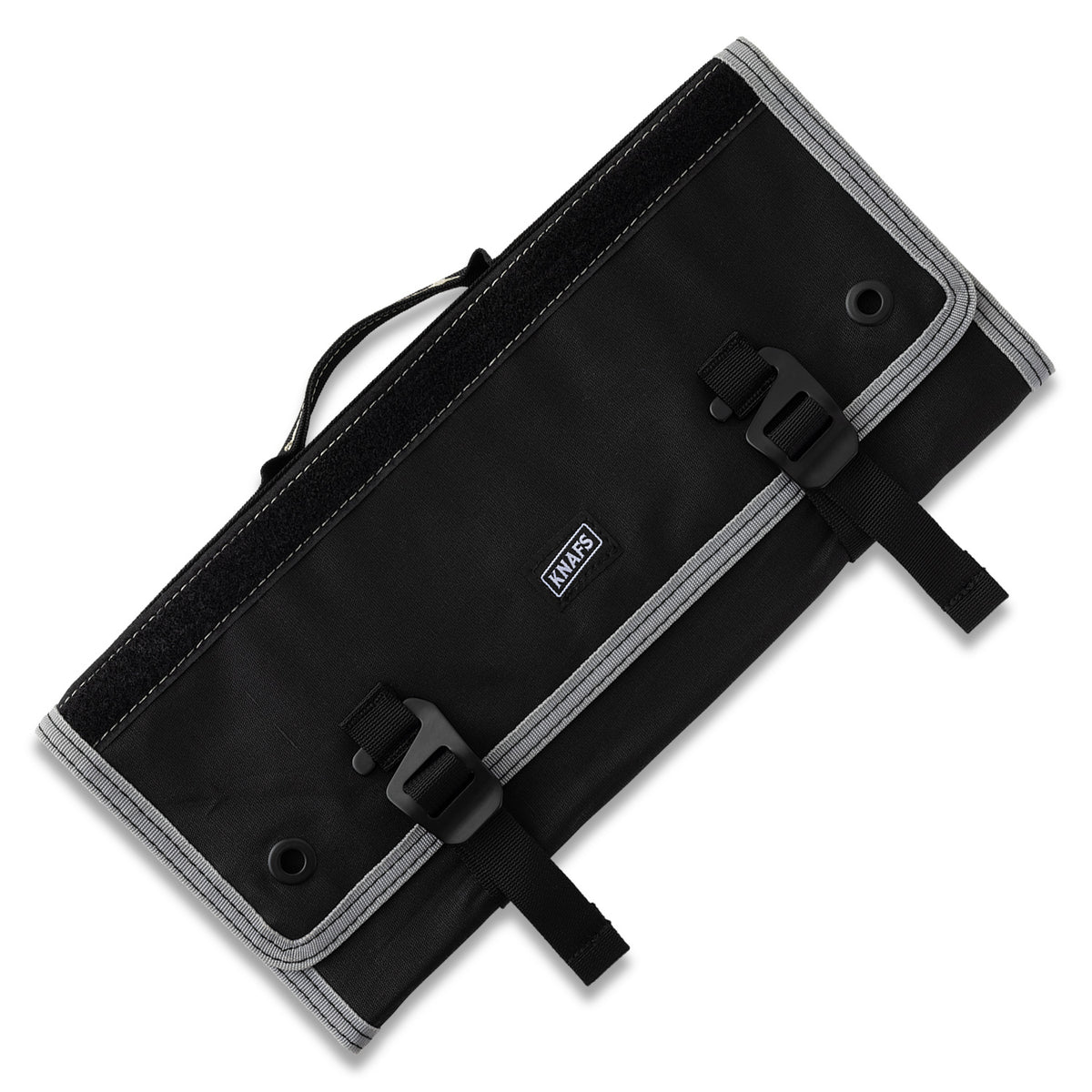 Burrito Grande EDC Knife Storage Roll, closed black tool roll, standalone product shot