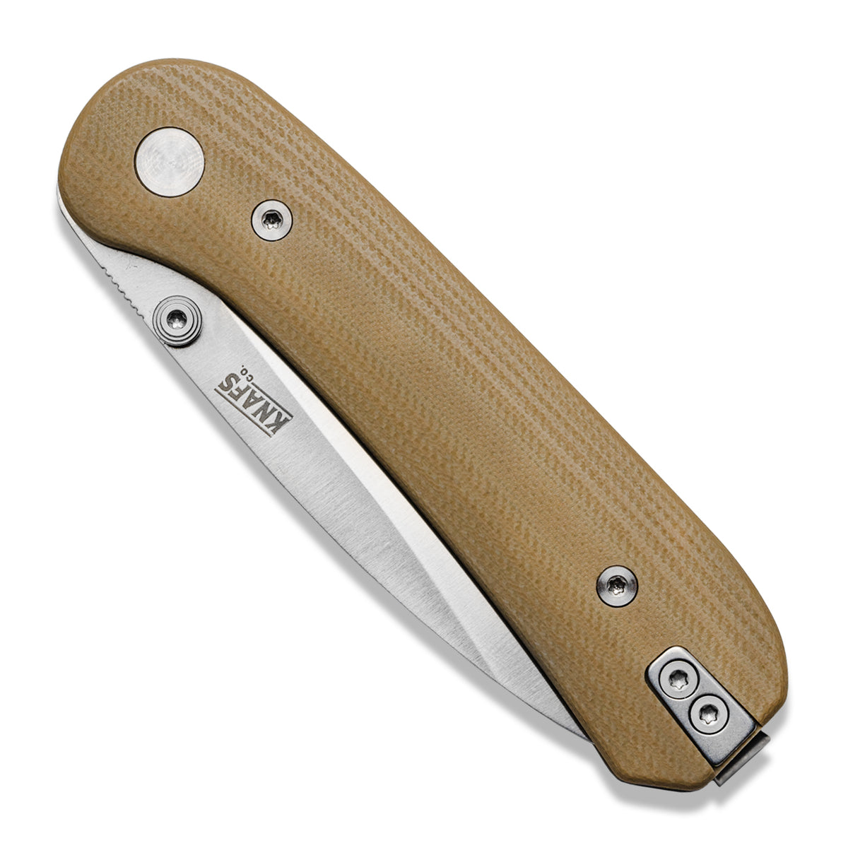 Knafs x Urban EDC Lander Seigaiha Tan knife, closed