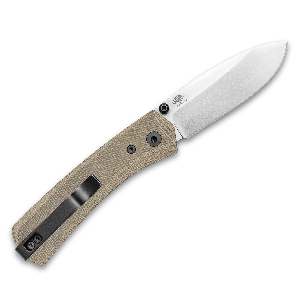 Micarta Moonlight - Lander 1 Scales - Flytanium on knife open back