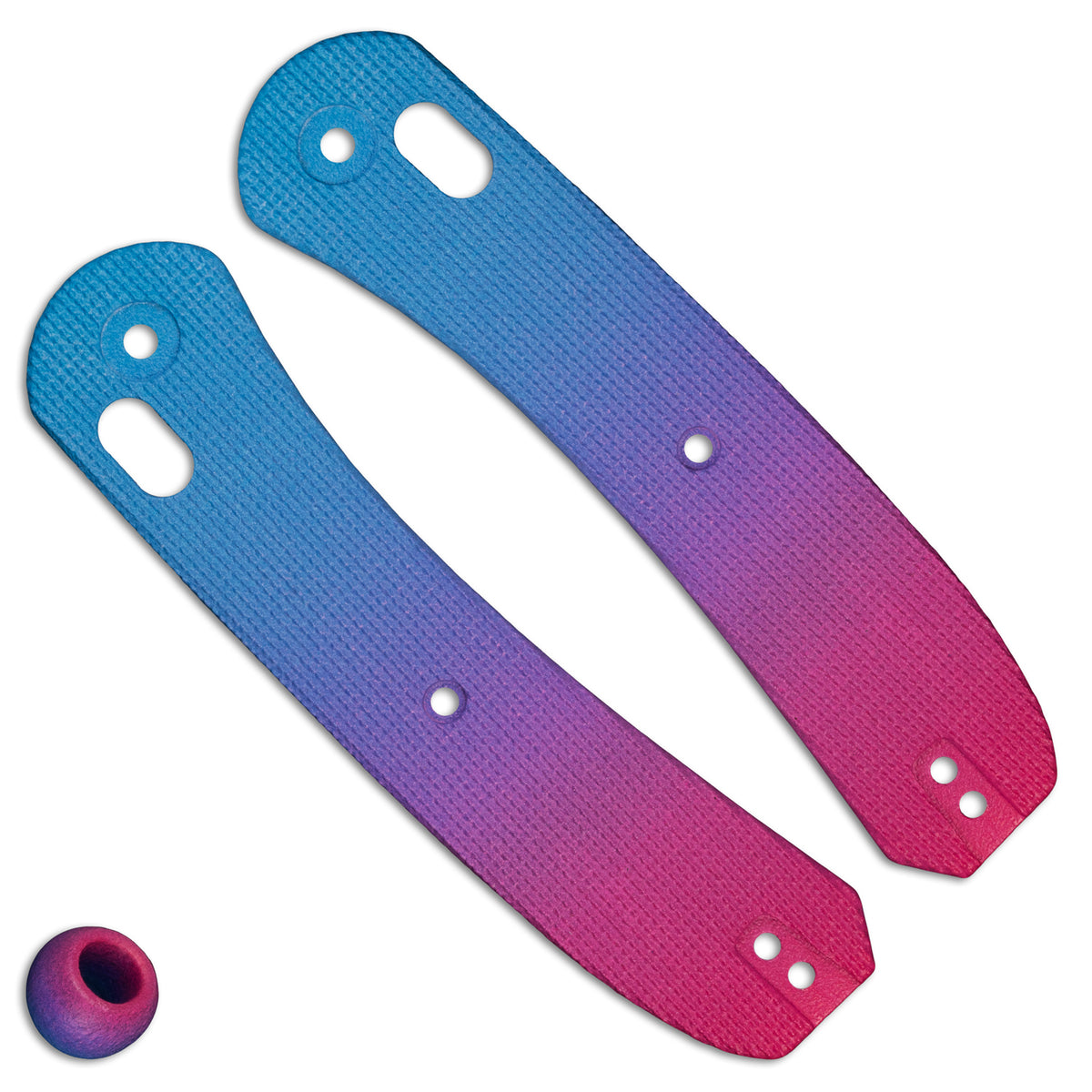 Pink Haze Gradient Scales By Chroma Scales For The Knafs Lander 2 Pocket Knife - Both Scales Front With Bead