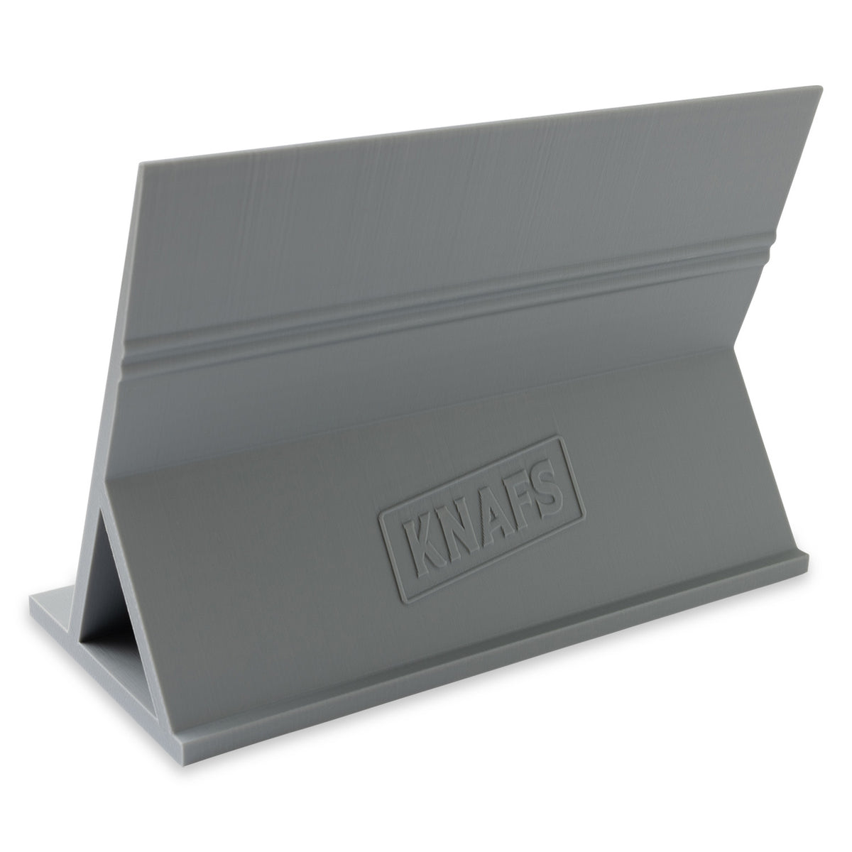 Knife Display Stand, back view, empty, showing the Knafs logo