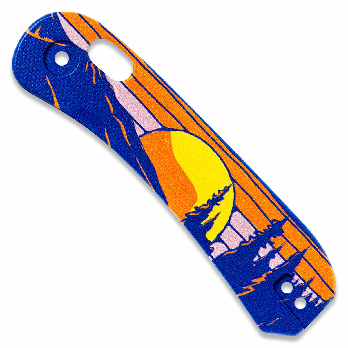 Lander 3 knife scales in Timberline G10 with orange, blue, and white color blocking