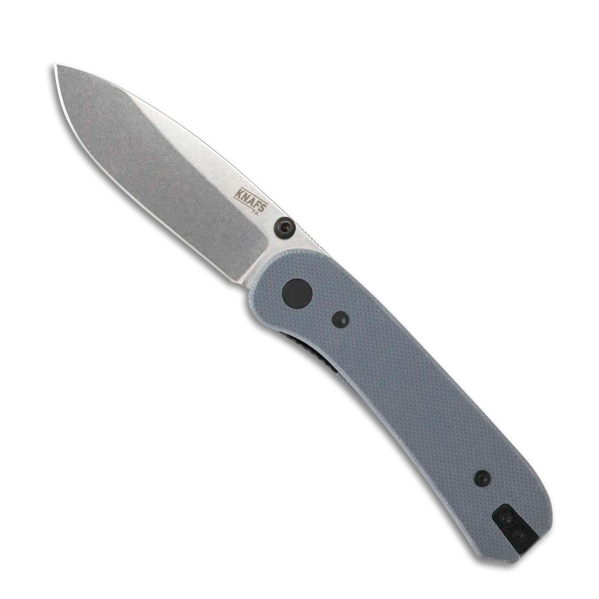 Lander 1 Pocket Knife - Gray Stonewash Blade - Gray G10 Handles - Open Front
