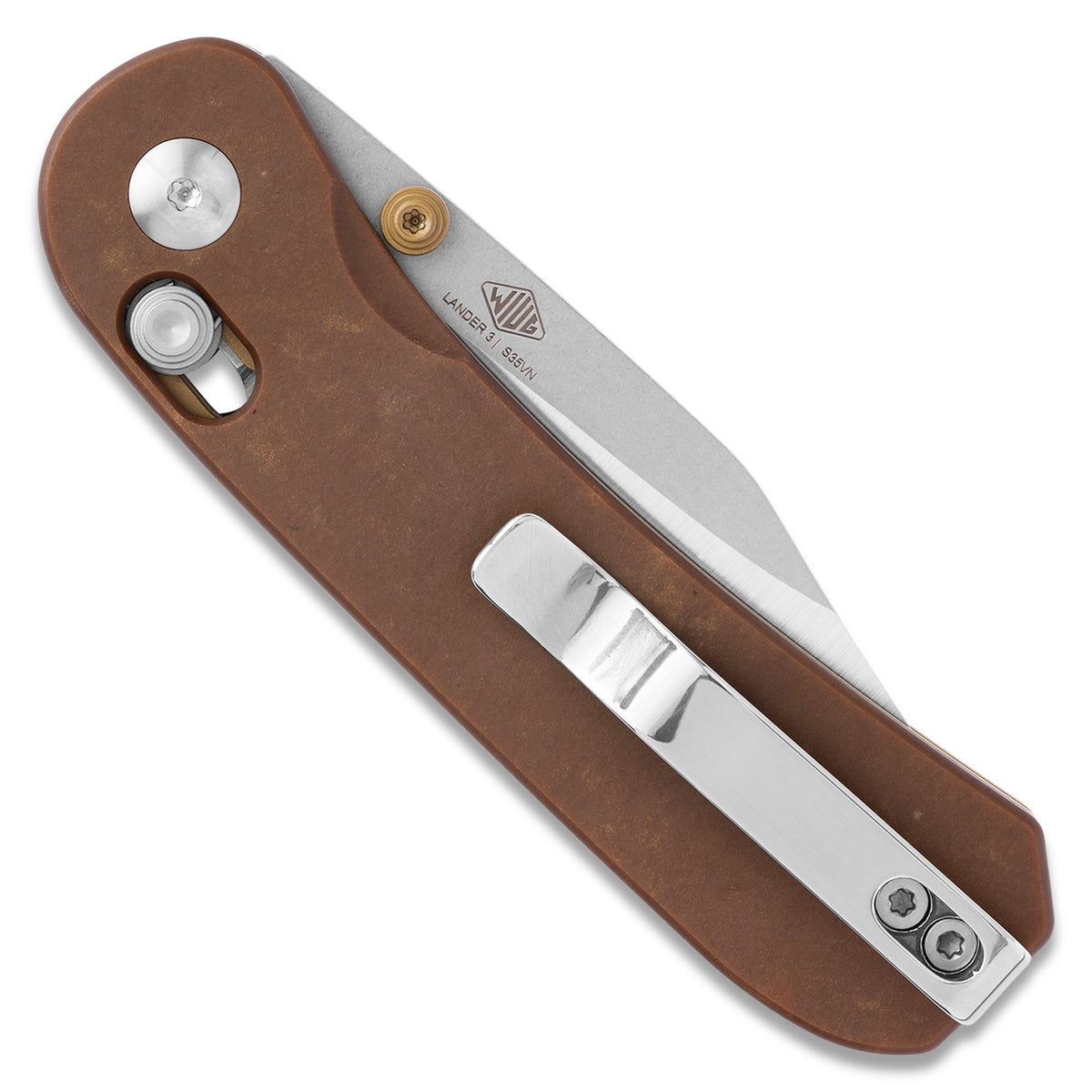 KNAFS-00392
Lander 3 Pocket Knife S35VN Clip Point  back closed