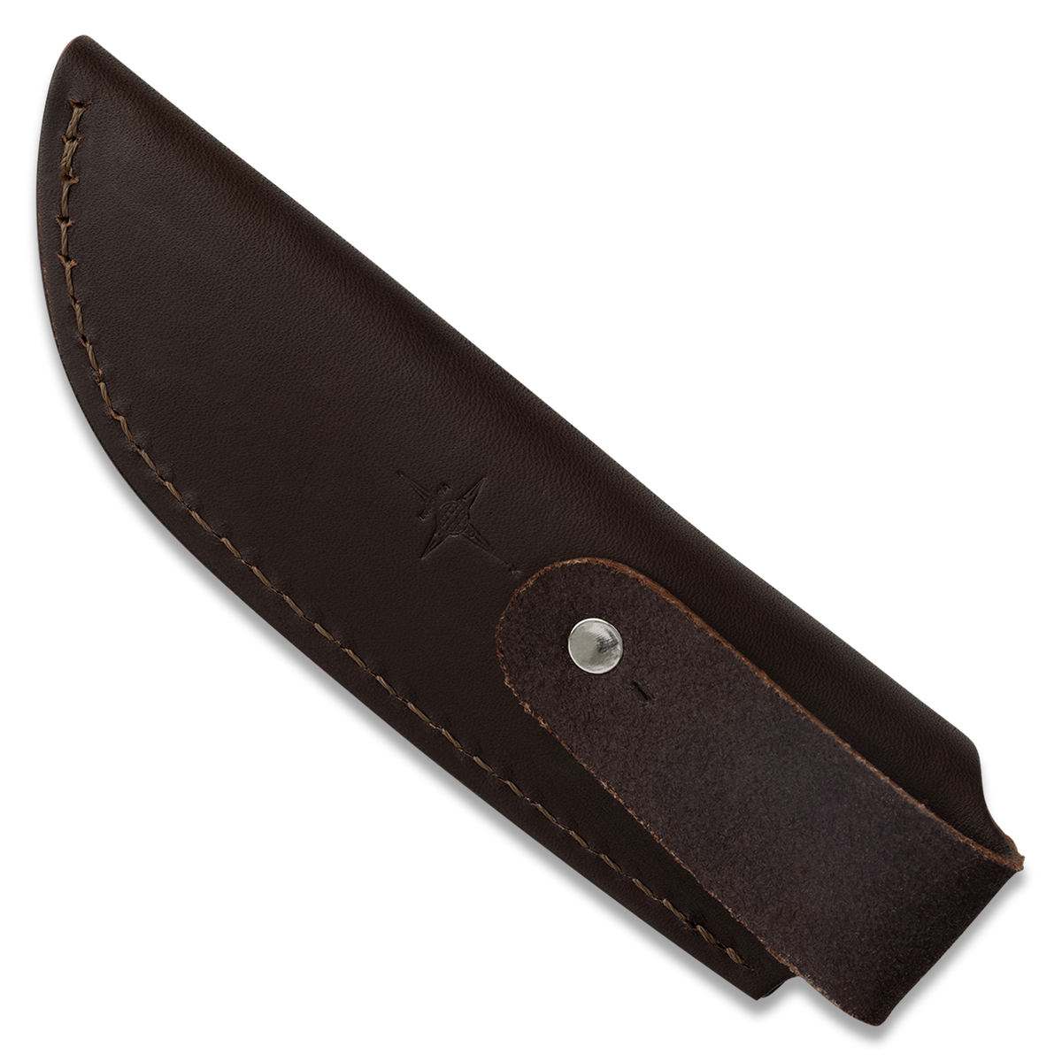 Large Lulu Fixed Blade Knife leather sheath alone, back view, no knife