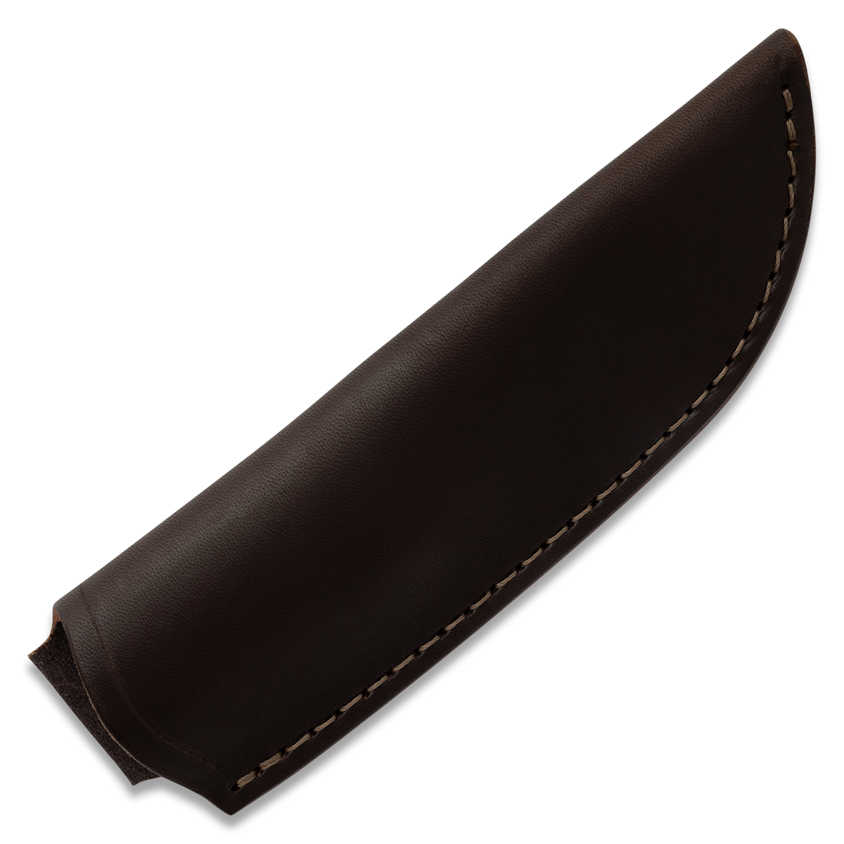 Large Lulu Fixed Blade Knife leather sheath alone, front view, no knife