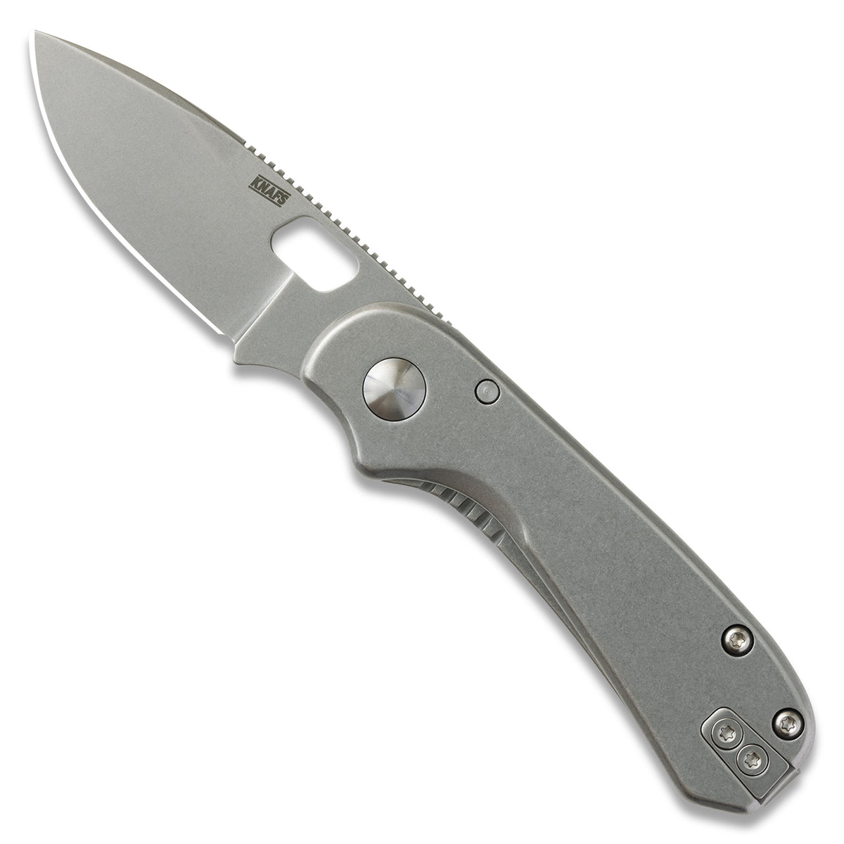 KNAFS-00396 
Lander 5 
Folding knife with a metallic blade and handle on a white background