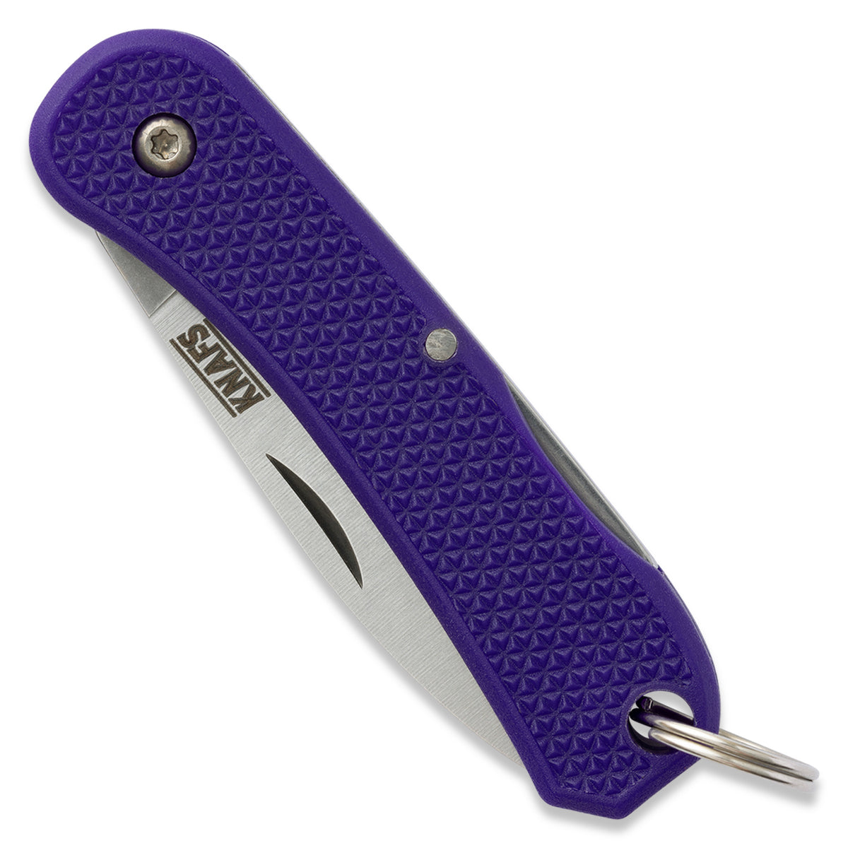 KNAFS-00427 Knafs Lander 6 Keychain knife Purple front closed