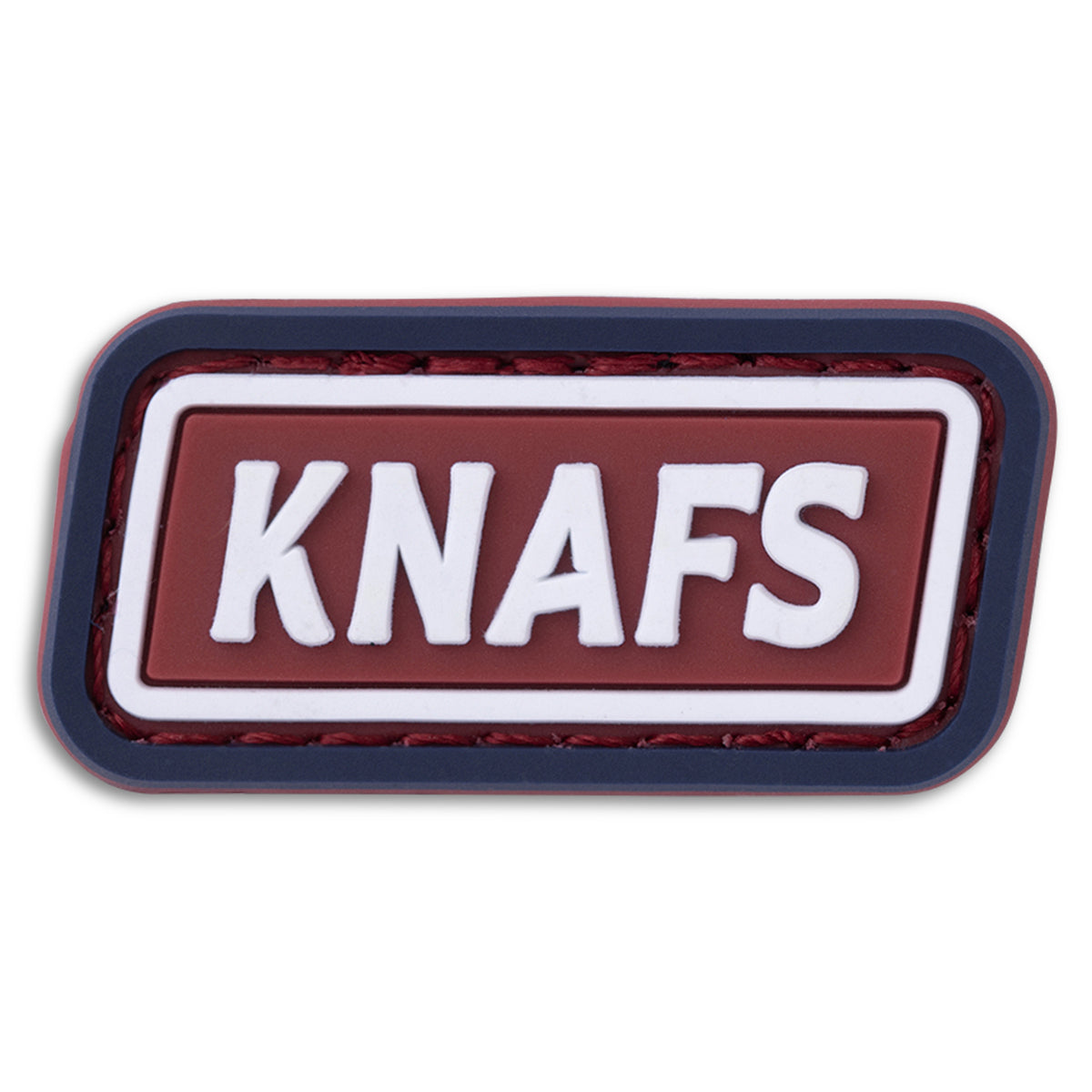 Knafs maroon stamp logo embroidered patch