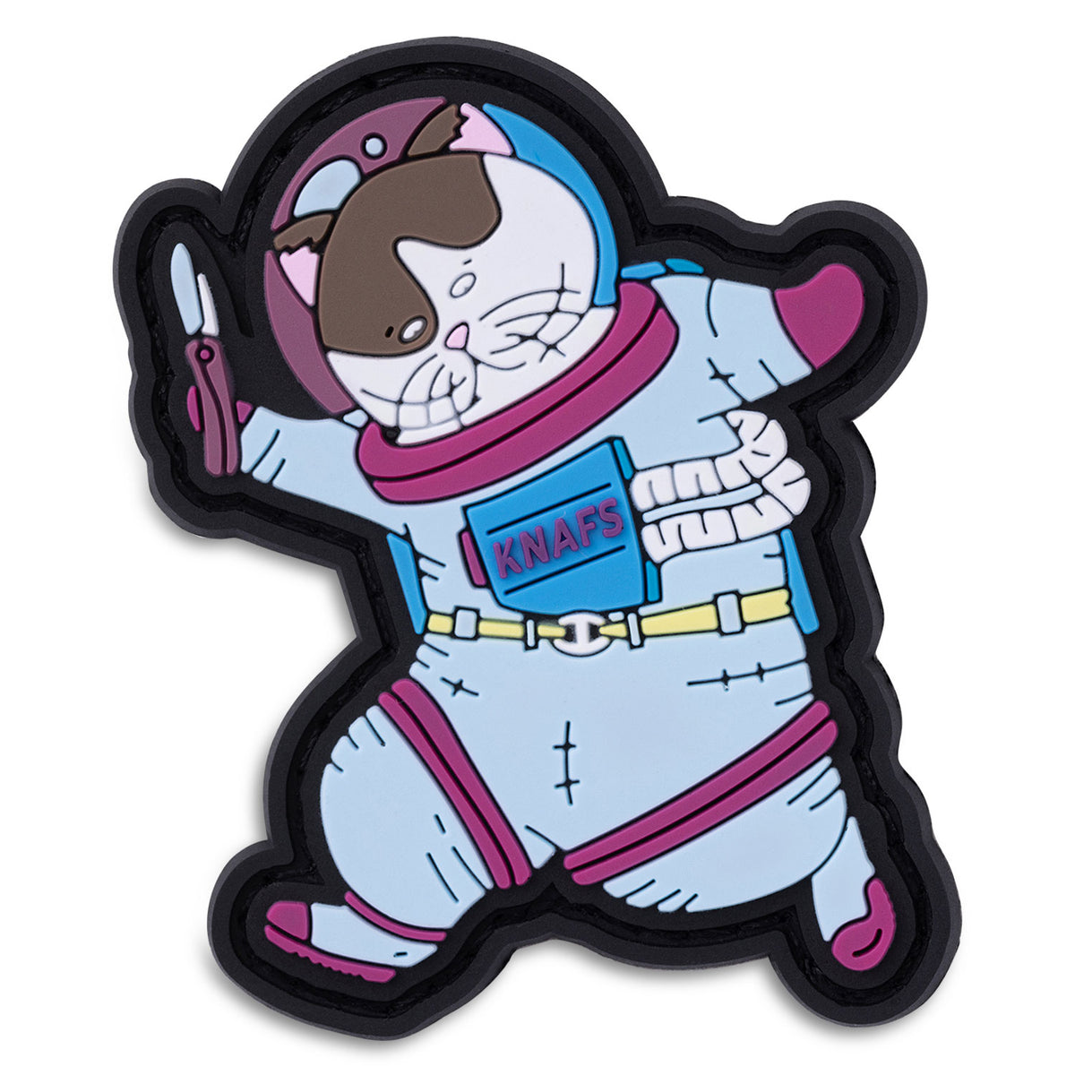 Gary the Space Kitty embroidered patch featuring astronaut cat design