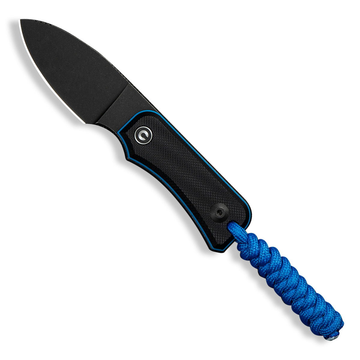 CIVIVI Baby Banter Fixed Blade Knife - Black/Blue G10 - Product On White - Front